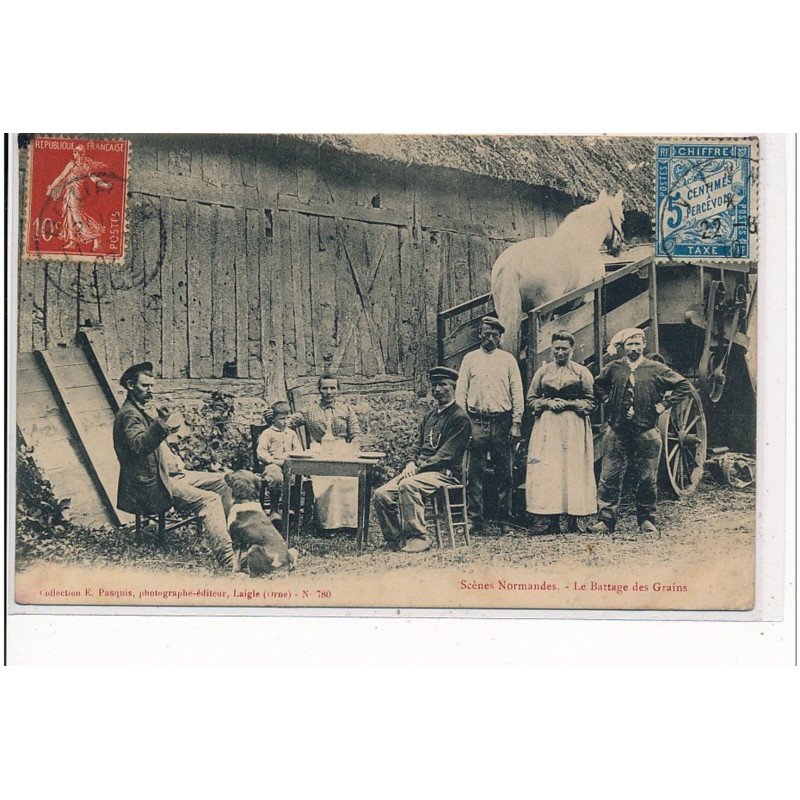 Scènes Normandes - le Battage des Grains - état