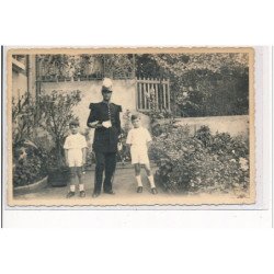 SAINT MICHEL DE MAURIENNE - CARTE PHOTO - Militaire et deux enfants - SAINT CYRIEN 1939 - très bon état