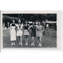 HOUILLES - CARTE PHOTO - Jeunes femmes en costumes de bain 1938 - Mr Rousselot 33, rue du Château - très bon état