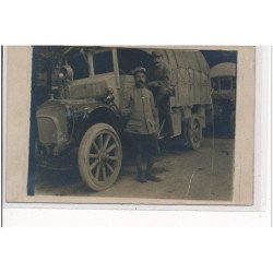AMIENS - CARTE PHOTO - CAMION - MILITAIRE 1916 - très bon état