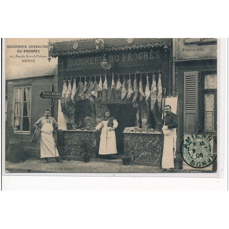 AMIENS - Boucherie Chevaline du progrès - 10, rue du Grand-Vidame - état (léger pli)