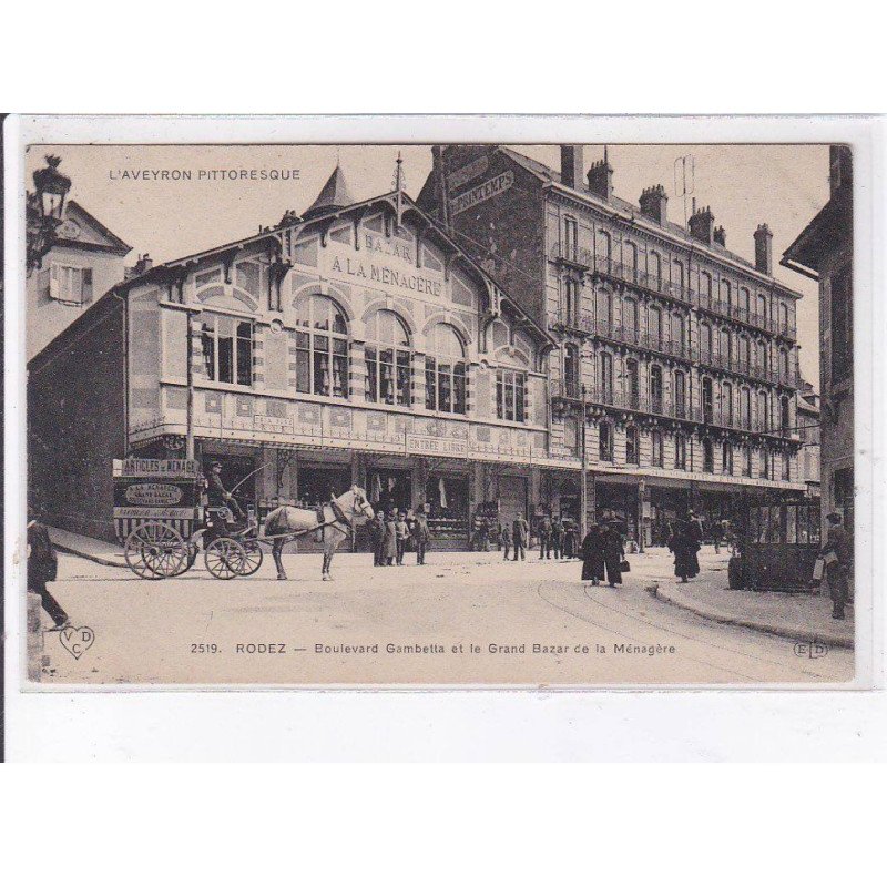 RODEZ: boulevard gambetta et le grand bazar de la ménagère - très bon état