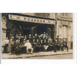 LEVALLOIS PERRET - CARTE PHOTO - P. Carron - Brasserie - Façade Art Nouveau - très bon état