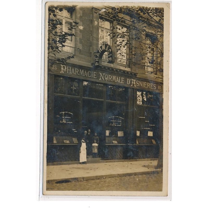 ASNIERES - CARTE PHOTO - Pharmacie Normale d'Asnières - état