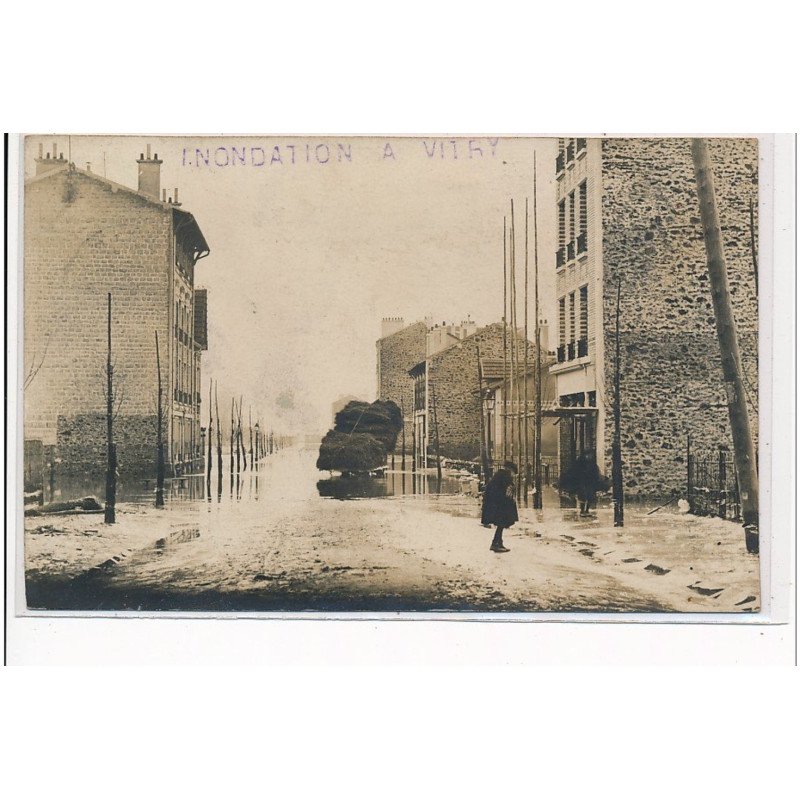 VITRY SUR SEINE - CARTE PHOTO - Inondations à Vitry 1910 - très bon état