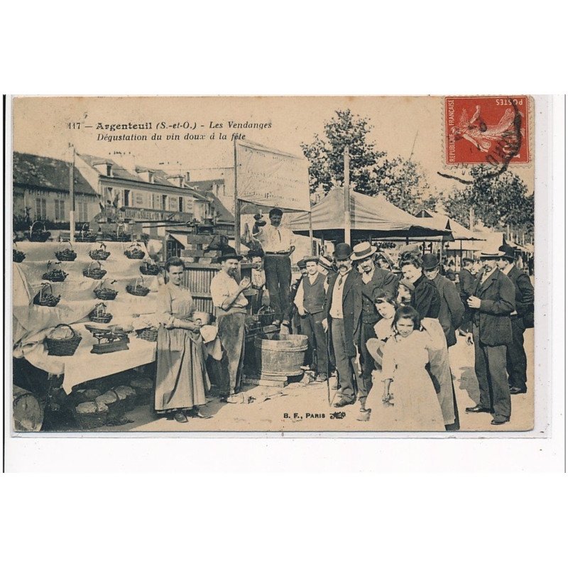 ARGENTEUIL - Les vendanges - Dégustation du vin doux à la fête - très bon état