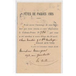 LYON - Quai St Antoine après le marché - Fête de Pâques 1905 - Halle aux Vins - très bon état