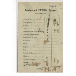 CUSSET - Restaurant J. Favier, la Vie Au Grand Air - très bon état