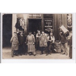 PARIS : carte photo du magasin de vins Paul Caurette - Liquoriste - 8 rue de la Lingerie  - très bon état