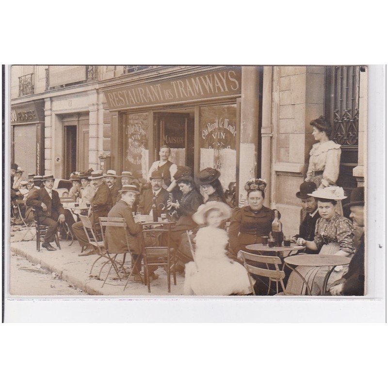 FONTENAY AUX ROSES : carte photo du restaurant des tramways - bon état (traces)