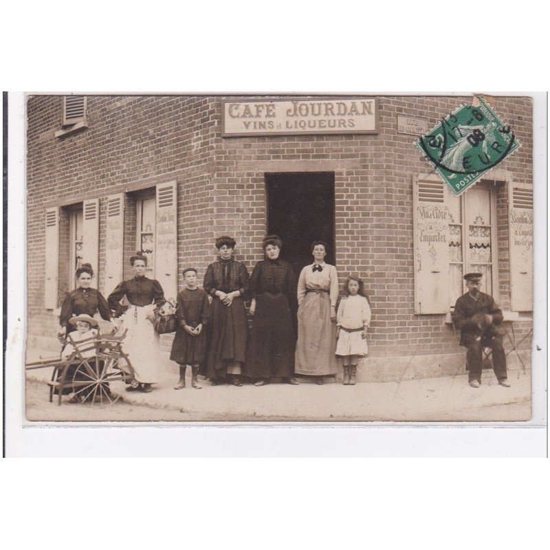 CHARLEVAL : carte photo du café Jourdan - très bon état