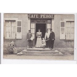 CHAMPAGNEY : carte photo du Café Peroz - très bon état