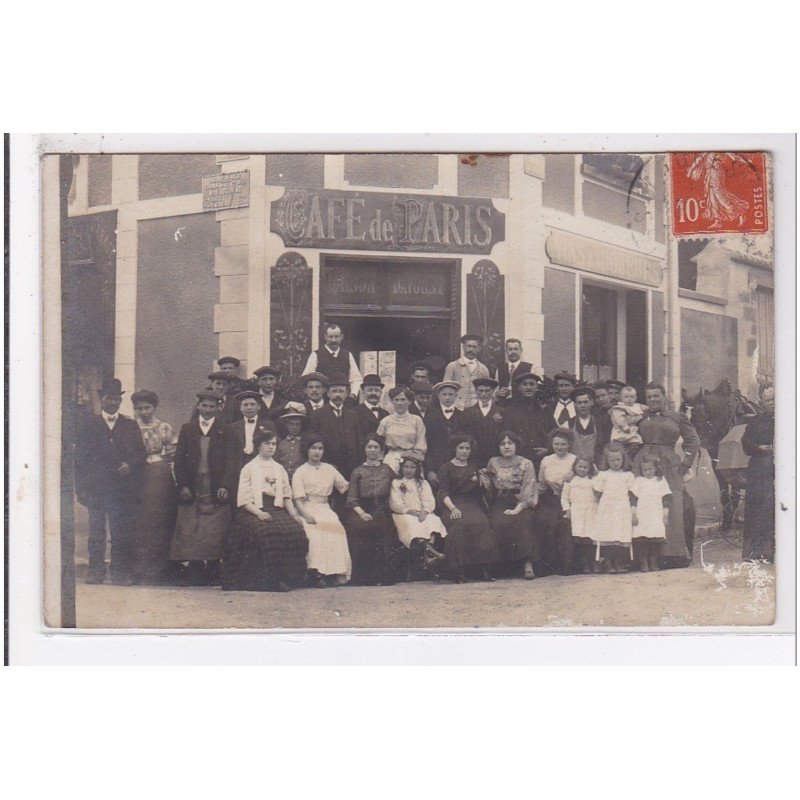 MAURECOURT : carte photo du Café de Paris - maison Davoust - très bon état