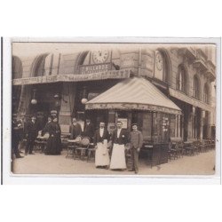 PARIS : carte photo du café Clément (2 place Saint Michel) - très bon état