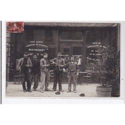 PARIS : carte photo du café """"le Bourgeon"""" au 8 rue de Prague (maison Caraud) - très bon état