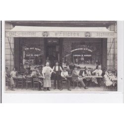 PARIS : carte photo du café VICTOR (ROY) au 90 avenue d'Orleans - très bon état