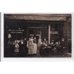 PARIS : carte photo du café BOURGET au 2 bld Garibaldi - très bon état