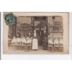 PARIS : carte photo du café LABASTIE au 150 avenue Felix Faure - bon état (un coin plié)