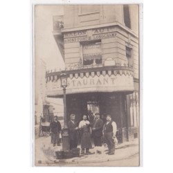 PARIS : carte photo du restaurant au 3 rond point de Longchamps - très bon état