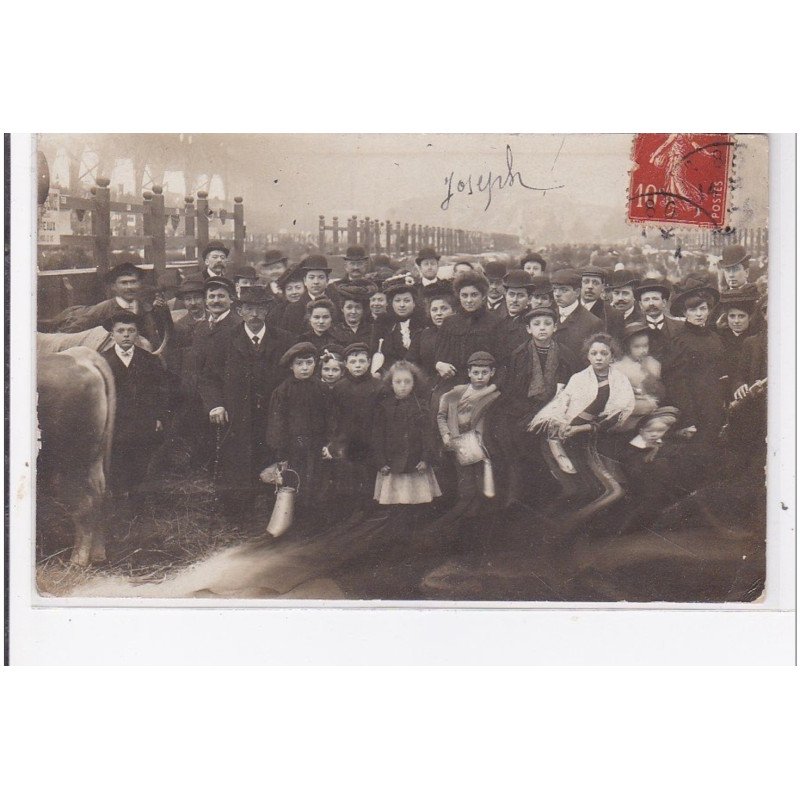 PARIS : carte photo du salon de l'agriculture vers 1910 - très bon état