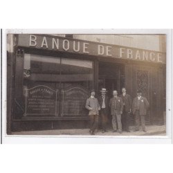 PONTOISE : carte photo de la Banque de France vers 1910  - très bon état