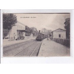 SAINT-CHAMAS: la gare, train - très bon état