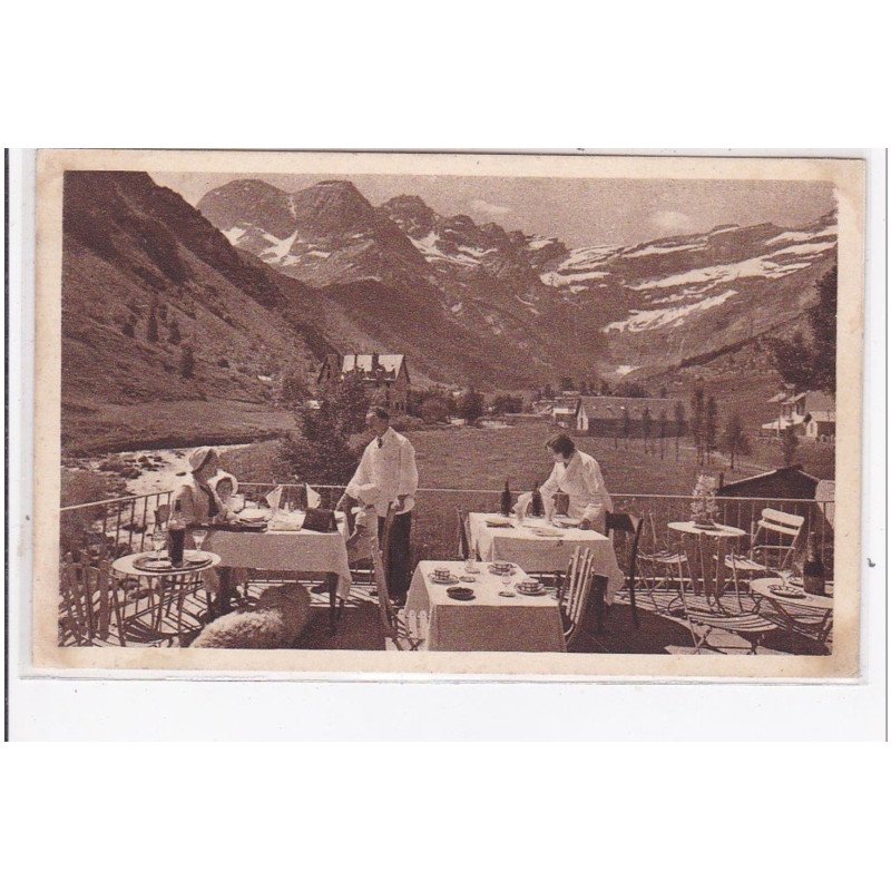 GAVARNIE : vue prise de la terrasse du restaurant du point de vus de la cascade - tres bon etat GAVARNIE : vue prise de la terrasse du restaurant du point de vus de la cascade - tres bon etat