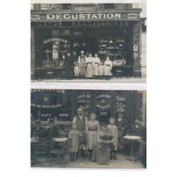 PARIS : lot de 2 cartes photos des caves Beaujolaises DUCOTTET au 8 rue du Cygne - très bon état