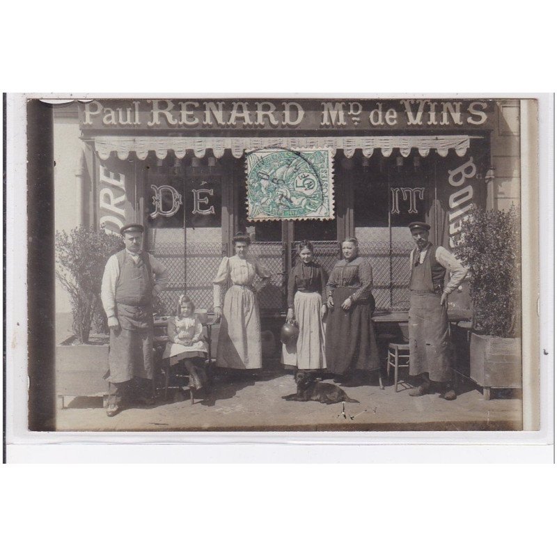 ROUEN : carte photo du caviste et marchand de vins Paul RENARD au 17 rue des Augustins - très bon état