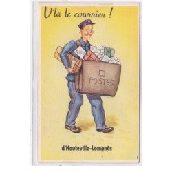 HAUTEVILLE-LOMPNES : v'la le courrier ! - tres bon etat (system depliant facteur)