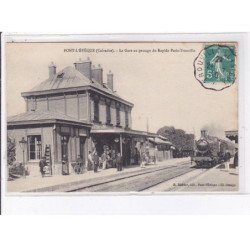 PONT-L'EVEQUE: la gare au passage du rapide paris-trouville - très bon état