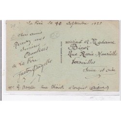 LA FERE : en 1919 rue du bourget et la poste - tres bon etat