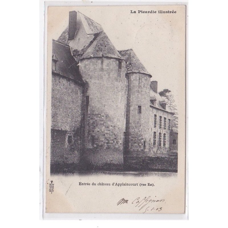APPLAINCOURT : entrée du chateau d'applaincourt (vue est) - tres bon etat