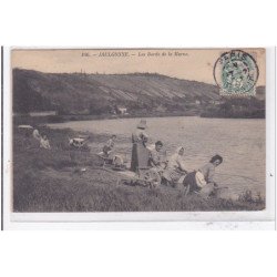 JAULGONNE : les bords de la marne (laveuses) - tres bon etat