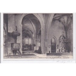 BRUYERES-et-MONTBERAULT : interieur de l'eglise (cote chapelle st-joseph) avant-guerre - tres bon etat