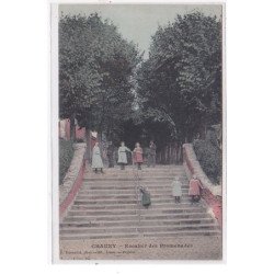 CHAUNY : escalier des promenades - tres bon etat