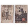 VITRY : lot de 2 cartes photo d'un magicien exécutant """"le sac de Monte Cristo (magie) -(coins arrondis)