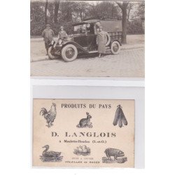 MAULETTE HOUDAN : carte photo de la voiture de livraison de la maison LANGLOIS (volailles) - très bon état