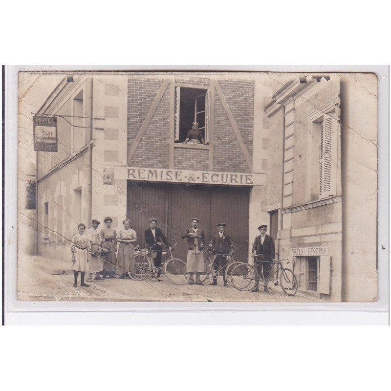 CHATEAUROUX : carte photo de l'hotel du cheval Arabe (ALLERY) - état (un gros plis d'angle)