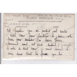 IVRY sur SEINE : carte photo du stand Leveque et fils aux serres de la ville de Paris (horticulture) - très bon état