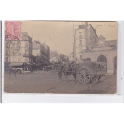 SAINT CLOUD : carte photo d'un attelage devant la gare - très bon état