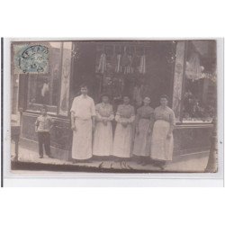 LE HAVRE : carte photo d'une boucherie - très bon état