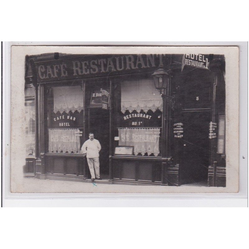 BOULOGNE SUR MER : carte photo d'un café restaurant hotel - très bon état