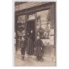 PARIS : carte photo d'un marchand de journaux (Aladame , mercerie, avenue de La Motte Picquet, 53 bis) - très bon état