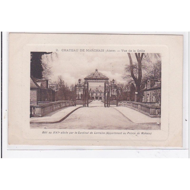MARCHAIS : chateau de marchais, vue de la grille - tres bon etat