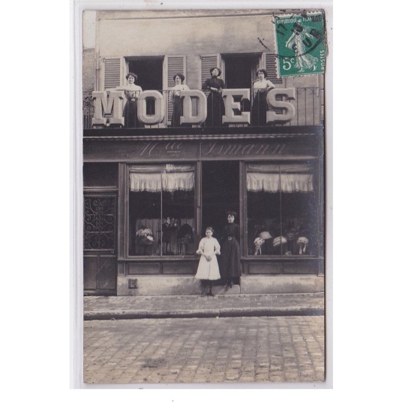 VERNON : carte photo du magasin de modes ISMANN (mode) - très bon état