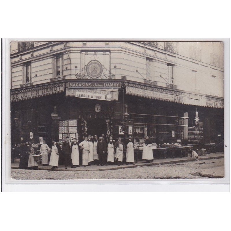 ASNIERES : carte photo du magasin Julien DAMOY à l'angle Magenta et Bourguignons - très bon état