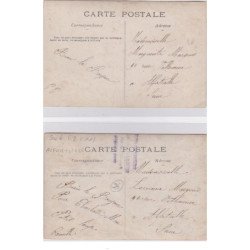 ALFORTVILLE : lot de 2 cartes photos du stand MARQUIS fruits et primeurs sur le marché vers 1907  - très bon état