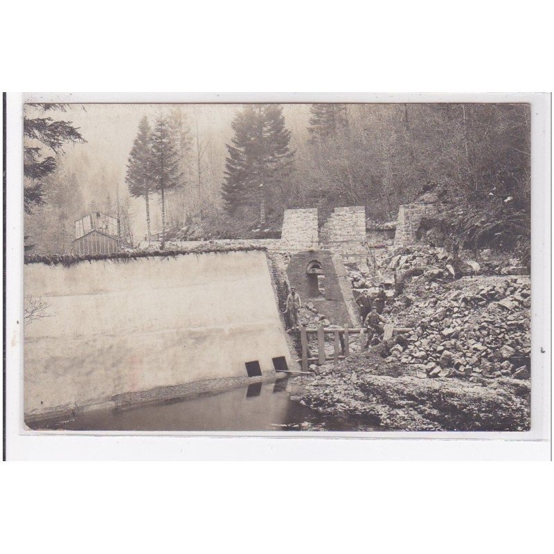 VAINE ? : a localiser - carte photo d'un barrage détruit vers 1911 - très bon état