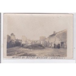 WARMERIVILLE : carte photo d'un magasin détruit en 1920 (POSTAT) - très bon état